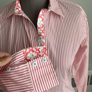 C. Wonder Striped cotton Button Down Shirt with contrasting trim